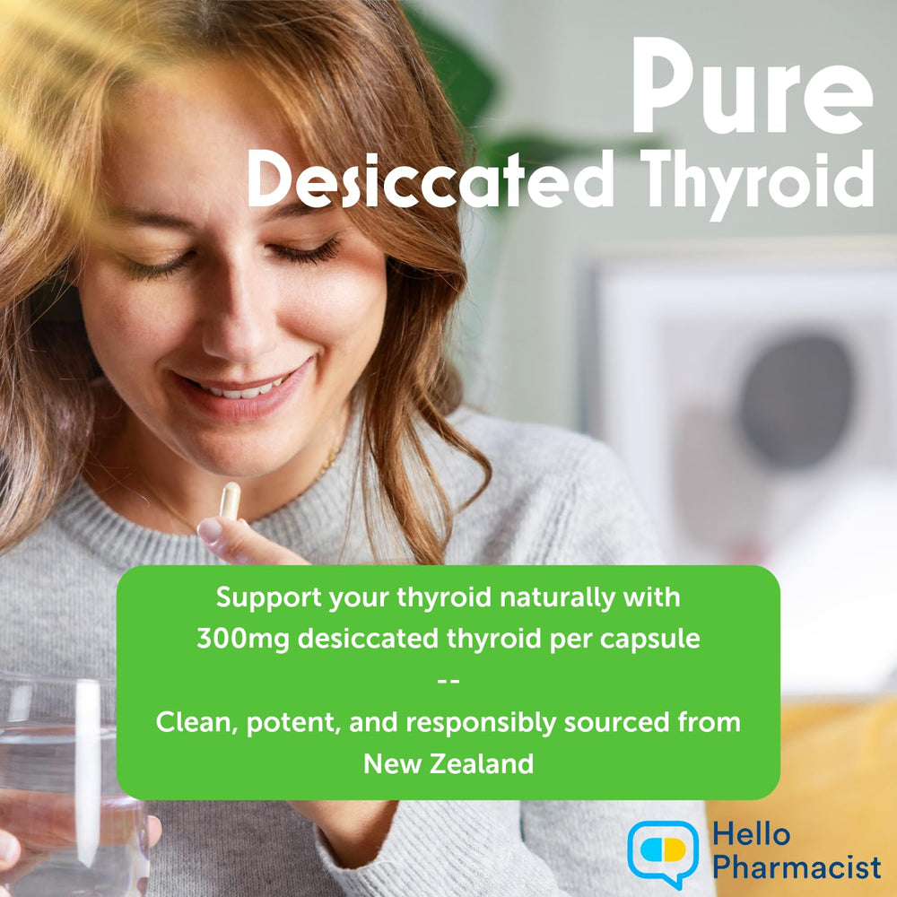 HelloPharmacist packaged thyroid capsules for convenient daily wellness support.