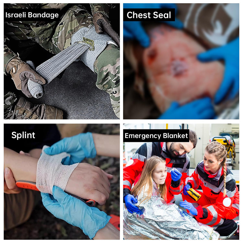 Heltrek Trauma Kit splint and bandage to stabilize potential fractures.