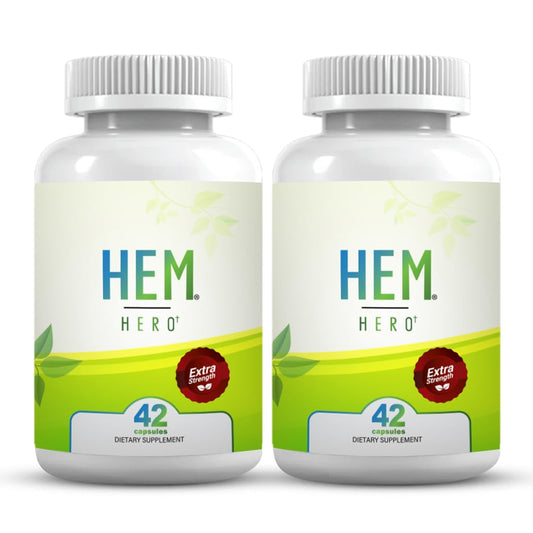 Hem Healer Hem Hero Extra Strength bottle for natural symptom support.