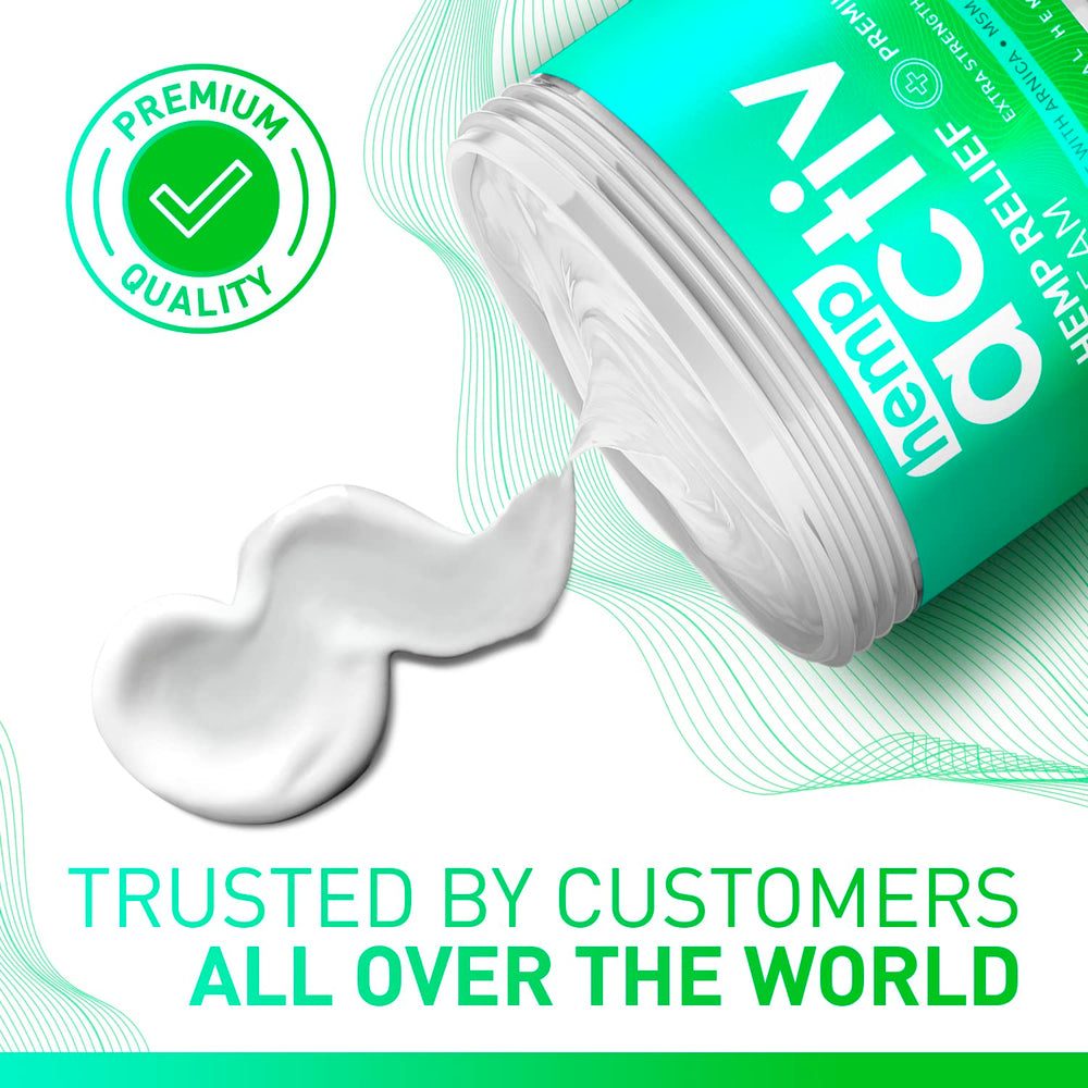 HEMPACTIV Cooling Cream 4oz best-value size label on jar.