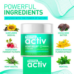 HEMPACTIV Cooling Cream applied to knee for targeted use.