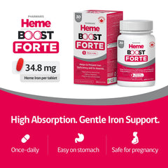Hemeboost Forte scored tablet being halved for precise daily dosing.