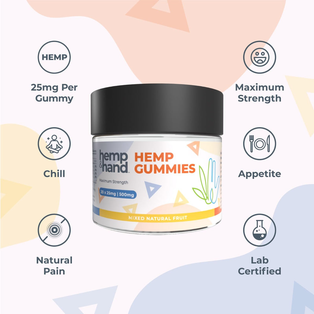 Gummies outside bottle with mixed fruit flavors for daily use