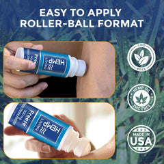 Label and ingredients of Hemp Living Freeze Roll-On.