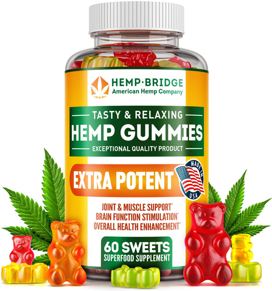 HempBridge sleep gummies bottle promotes a calm evening routine.