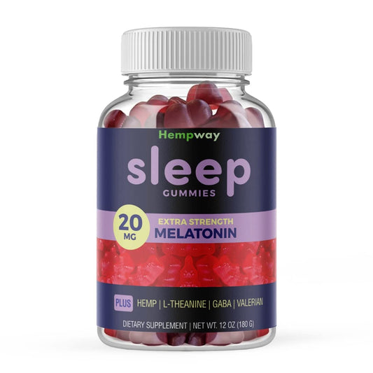 HEMPWAY melatonin 20mg bottle for nightly sleep support