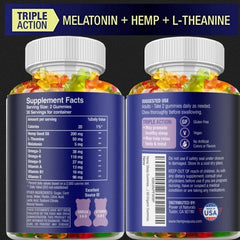 Assorted Hempway Sleep Gummies Triple Action fruit flavors arranged on a plate