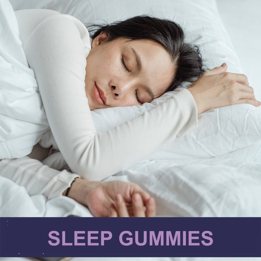 Close-up of Hempway Sleep Gummies Triple Action showing chewy texture and natural flavors