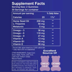 Hempway Sleep Gummies Triple Action label highlights vegan ingredients