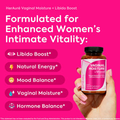 HerAuré capsules show Maca-triple extract for balanced energy.
