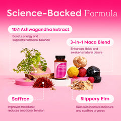 HerAuré capsules saffron-shatavari promote mood and vitality.