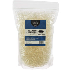Herb Affair clear capsules front view for easy filling and dosage control.