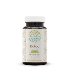 HerbEra Boldo bottle front shows the 60-capsule package for daily use