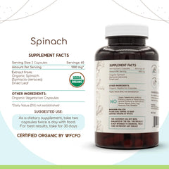 HerbEra USDA Organic Spinach label highlights natural origin and purity