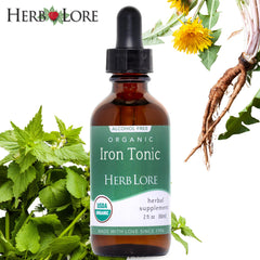Drops added to a beverage from Herb Lore Iron Tonic.