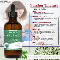 Herb Lore tincture blends moringa and chamomile for gentle digestive comfort.