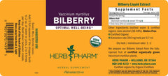 Herb Pharm Bilberry extract sourced from certified organic Vaccinium myrtillus plants.