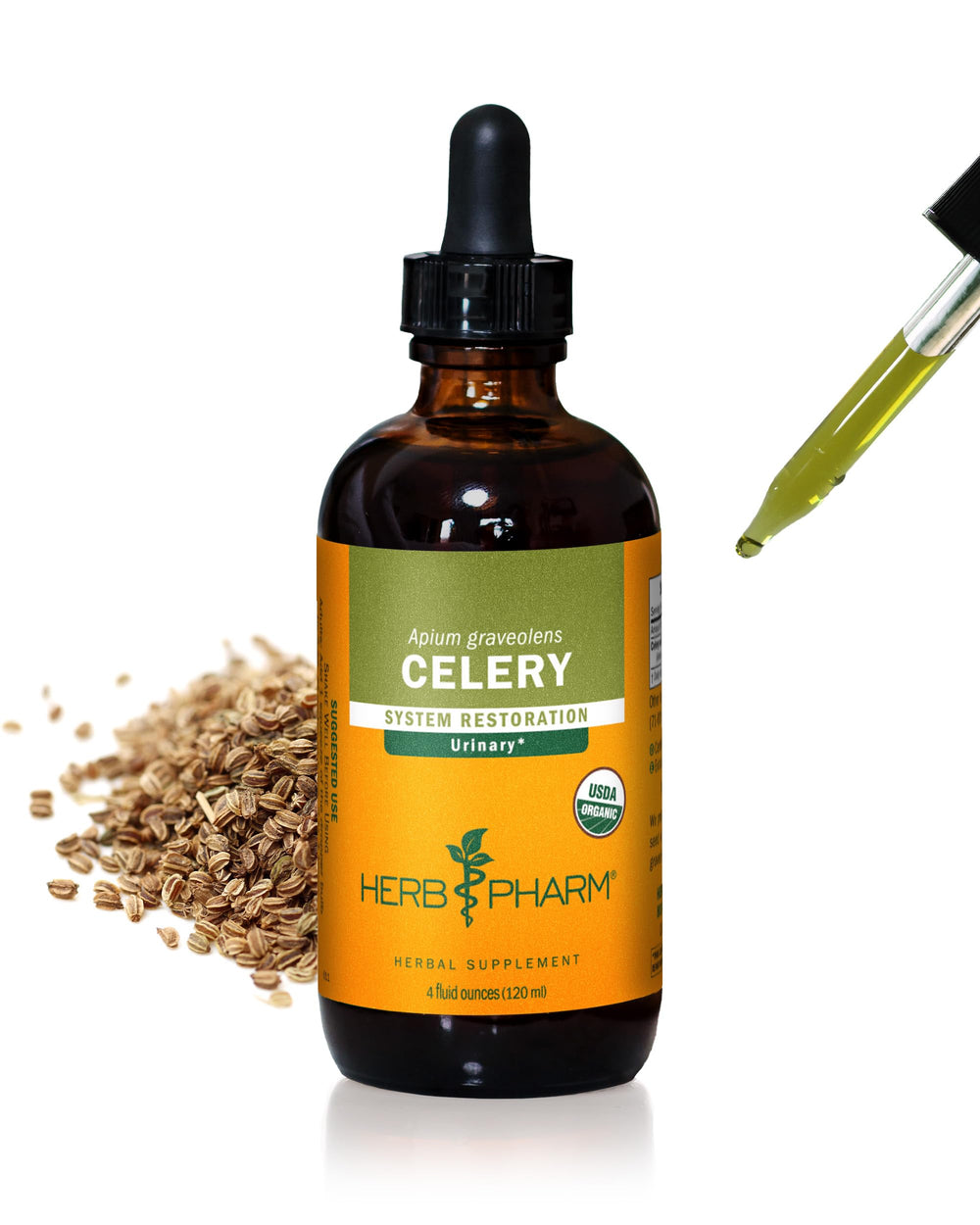 Herb Pharm Celery Seed Liquid Extract bottle front for urinary system support