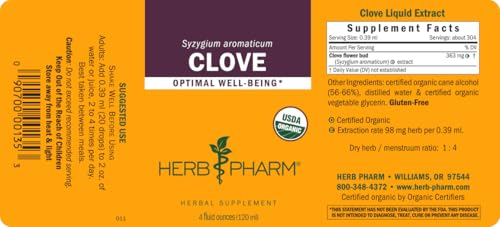 Herb Pharm liquid extract dosing guide with serving spoon.