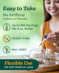 Amber liquid in bottle suggests fast-absorbing tincture preparation.