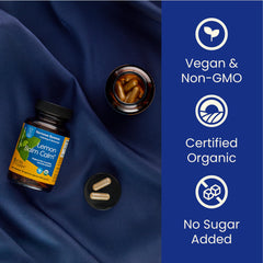 Lifestyle shot showing a capsule with tea for evening unwind.