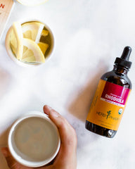 Herb Pharm Rhodiola Root Extract packaging indicating vegan and gluten free