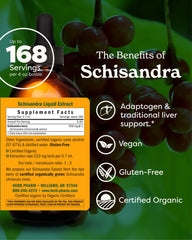 Herb Pharm Schisandra berry liquid extract pour highlights easy dosing and quick absorption.