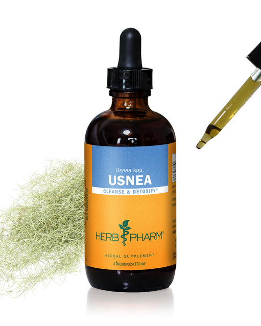 Herb Pharm Usnea liquid extract bottle pour for quick cleansing support