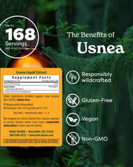 Herb Pharm Usnea liquid extract label close-up showing double-extraction process