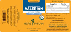 Herb Pharm Valerian Root Liquid Extract on a store shelf for mindful shopping.
