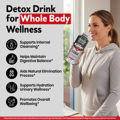 Herbal Clean bottle with measuring cup guides accurate dosing