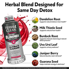 Dragon fruit glass with Herbal Clean bottle evokes refreshing flavor and potential cleansing routine.
