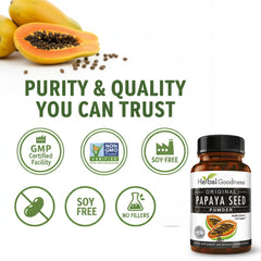 Re-sealable packaging shows 60 capsules and gluten-free, non-GMO claims.
