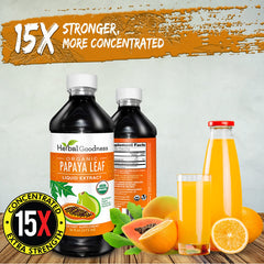 Kosher certification badge on Herbal Goodness papaya leaf extract bottle