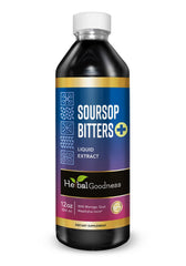 Herbal Goodness Soursop Drops bottle with label, supporting natural detox and digestive balance.