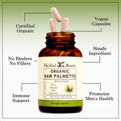 Herbal Roots packaging emphasizes organic, third-party tested quality.