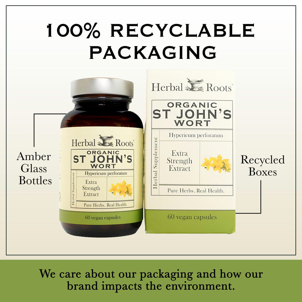 Herbal Roots St Johns Wort capsules 60-count vegan bottle front