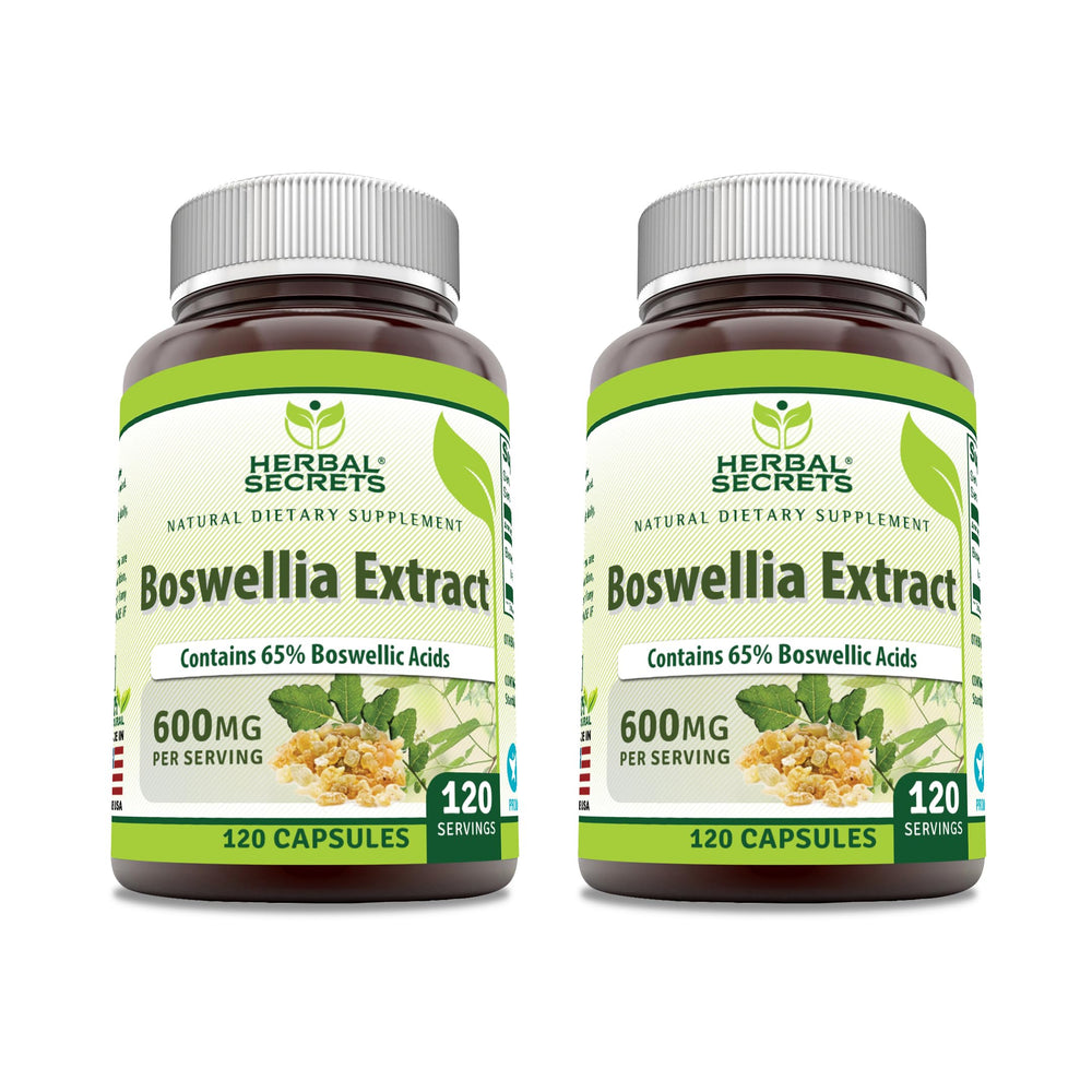 Herbal Secrets Boswellia Serrata extract capsules bottle for non-GMO gluten-free daily use