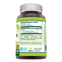 Herbal Secrets bromelain tablet closeup shows non-GMO gluten-free formula