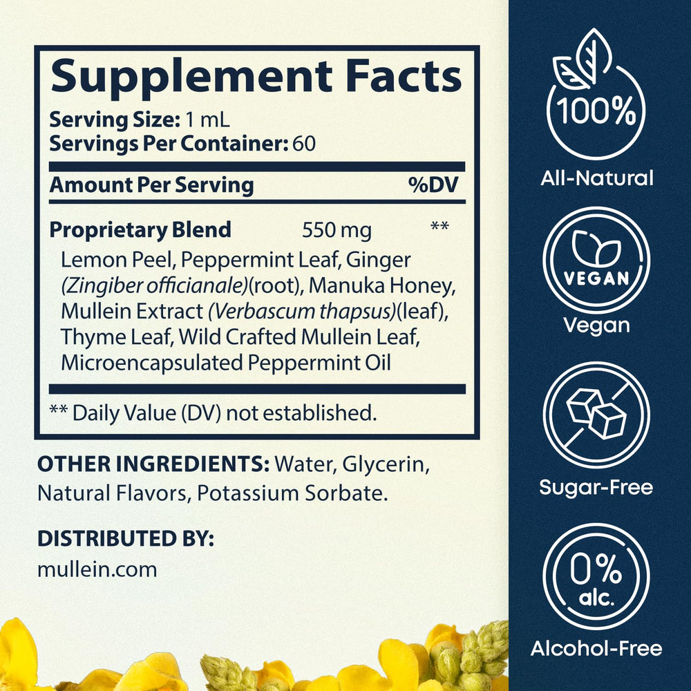 BREATHE bottle label close-up highlighting GMO-free USA-made quality.