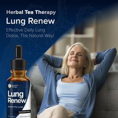 Herbal Tea Therapy Lung Renew bottle ready for daily respiratory support.