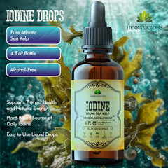 Closeup of the dropper ensuring precise dosing with HERBALICIOUS Iodine Drops.