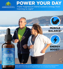 HERBALICIOUS Magnesium Complex Liquid dispense pour demonstrates easy dosing for evenings.