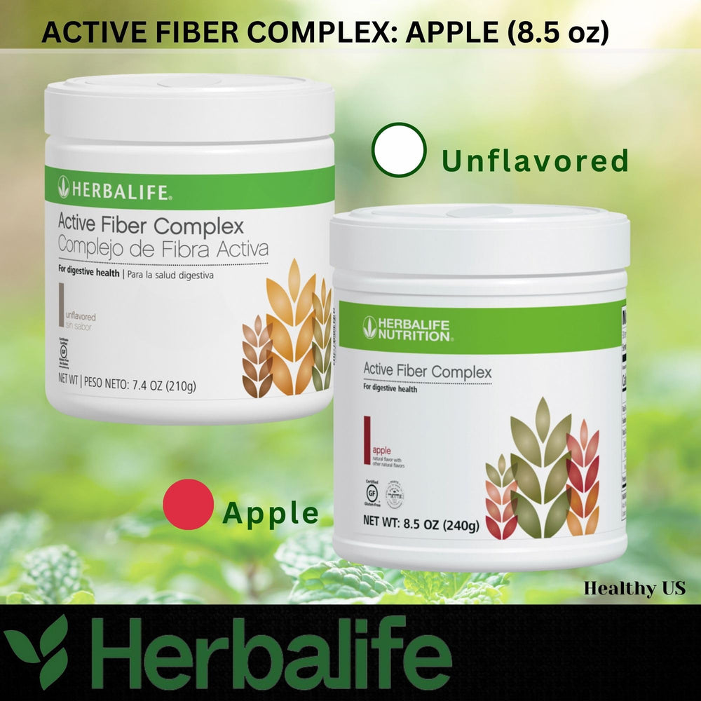 Herbalife Active Fiber Complex Apple Flavor tub on a pantry shelf
