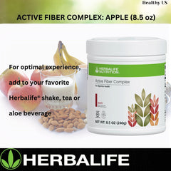 Herbalife Active Fiber Complex Apple Flavor tub with spoon for serving