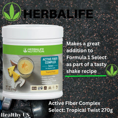 Herbalife Tropical Twist shake in a glass with a fiber boost