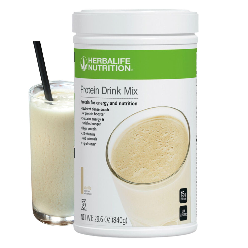 Herbalife protein drink mix vanilla 840g tub, convenient everyday protein boost