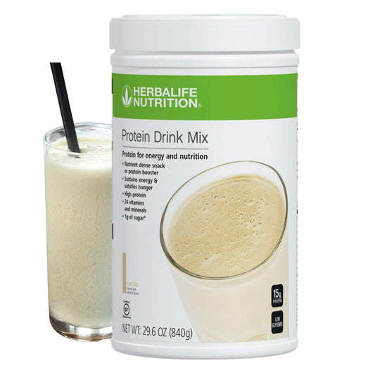 Herbalife protein drink mix vanilla 840g tub, convenient everyday protein boost