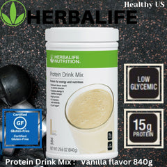 Herbalife protein drink mix vanilla ingredients nutrition panel, balanced protein and minerals