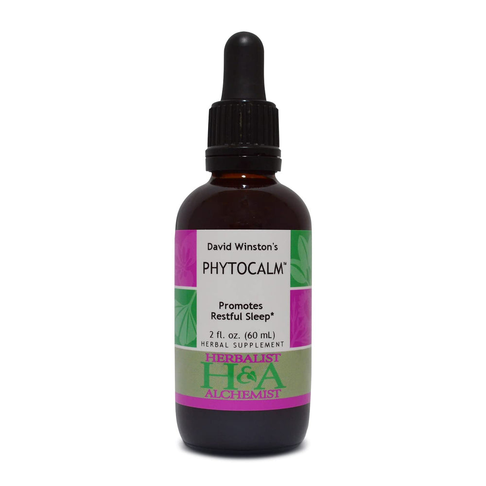 Herbalist and Alchemist Phytocalm bottle supports restful sleep and nightly calm.